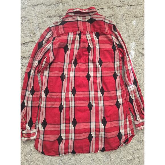 Woolrich Women's Red Flannel‎ Diamond Plaid Button Shirt Size Small 100% Cotton - Picture 2 of 6